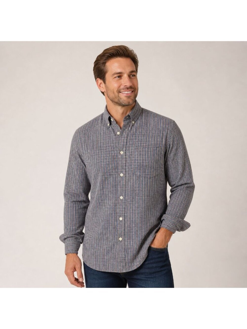 J Crew Shirtings Mens Tailored Fit Shirt Washed Tartan Plaid Button Down Size XL